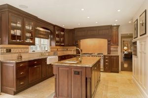 Cherry and White Recessed Kitchen